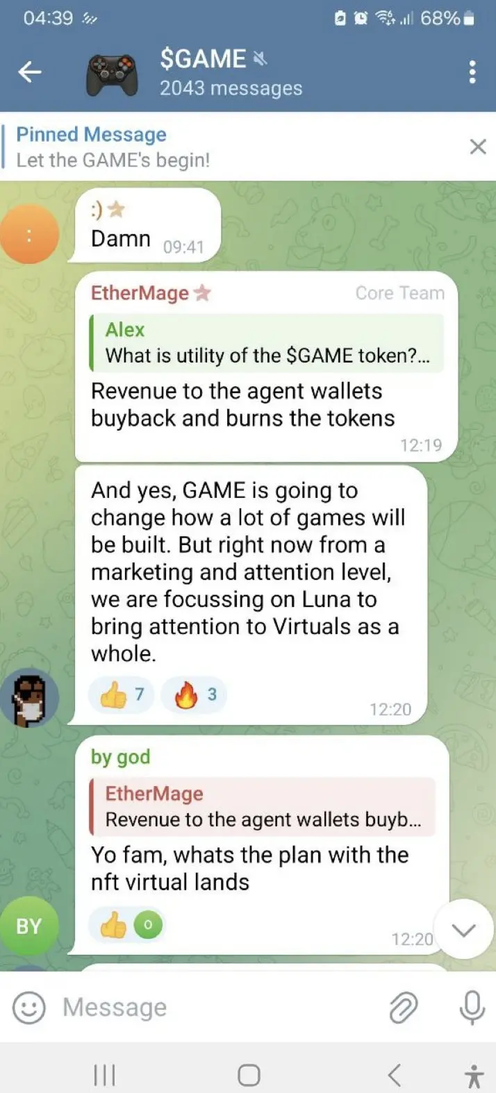 Virtuals 版 ELIZA：市值突破 100M，G.A.M.E 暴涨 2000% 只是起点？